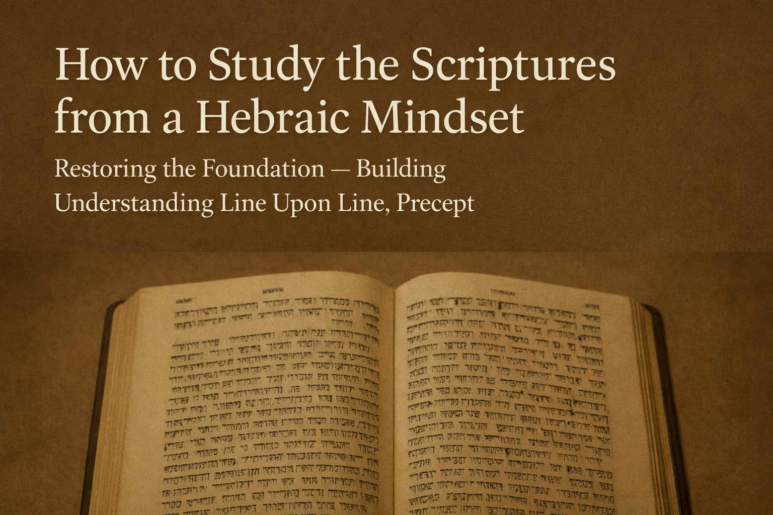 How to Study the Scriptures from a Hebraic Mindset